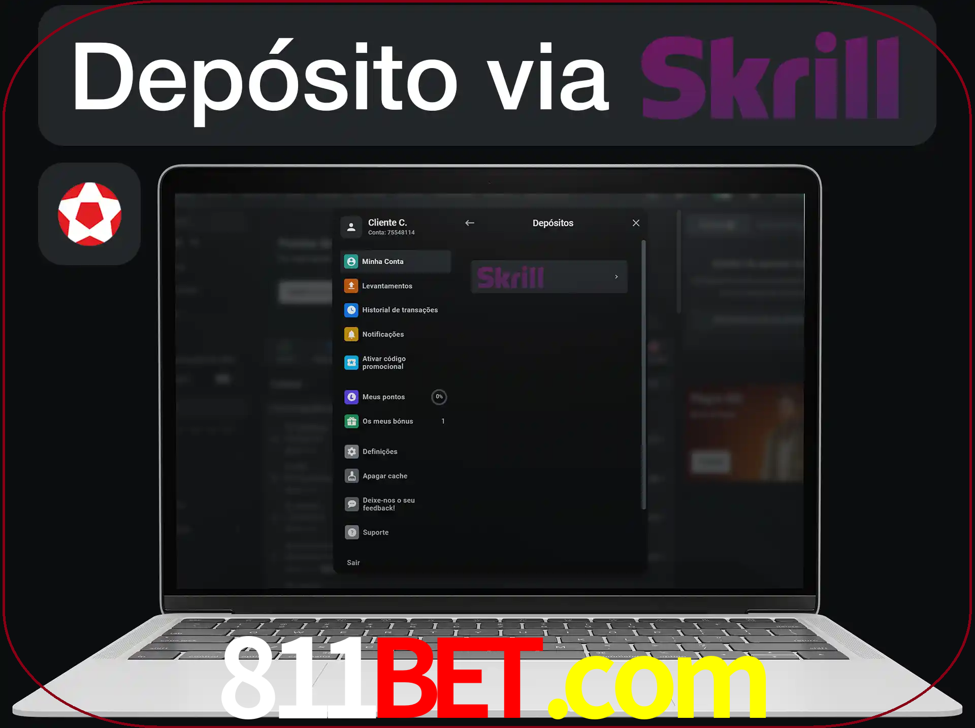 Fazer depósitos com Skrill.